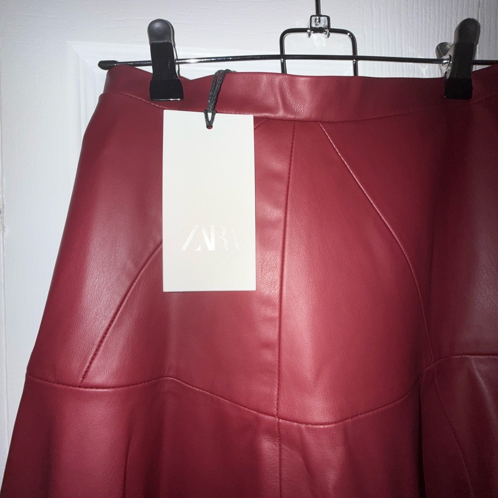 Faux Leather Midi Skirt ZW Collection - Picture 4 of 6